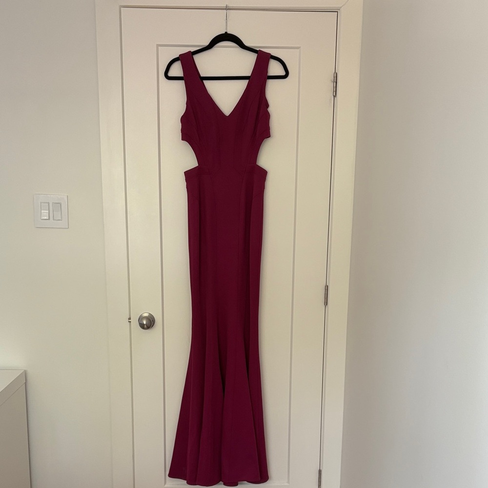ZAC Zac Posen Backless Wine Dress
